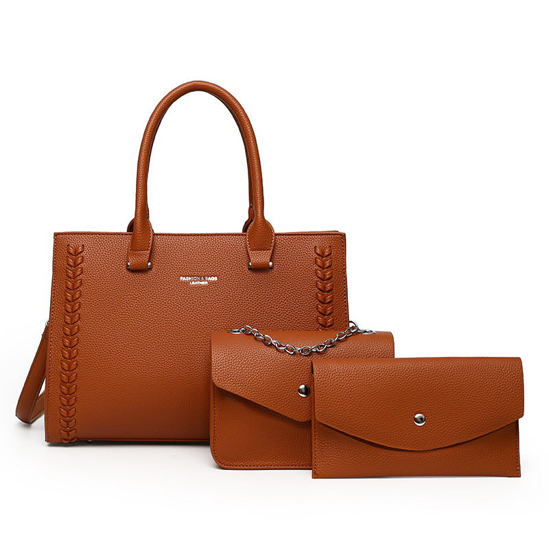 2026 new multi-piece set pebbled grain shoulder bag large capacity practical shoulder handbag mother-child bag