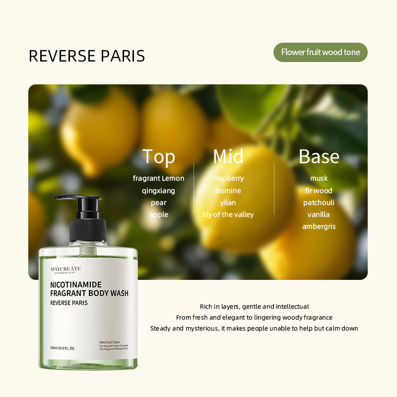 All English Packaging Niacinamide Shower Gel Niacinamide Scented Shower Gel