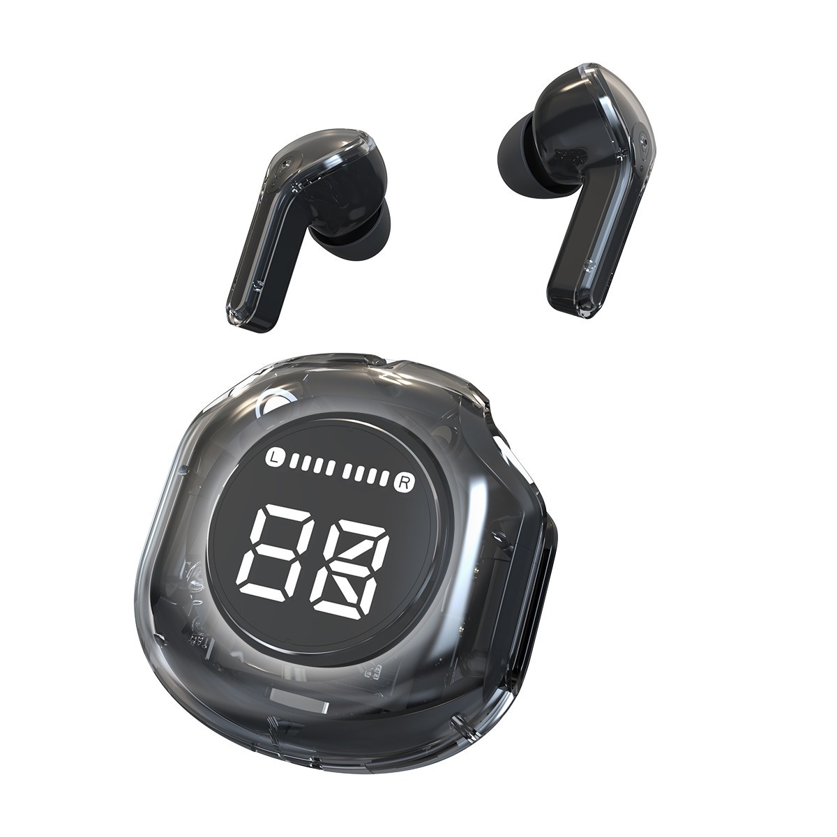 Colorful Crystal Armor Cabin Wireless Bluetooth Earphones HK6 Smart Noise Reduction Touch Dual Master Digital Display TWS
