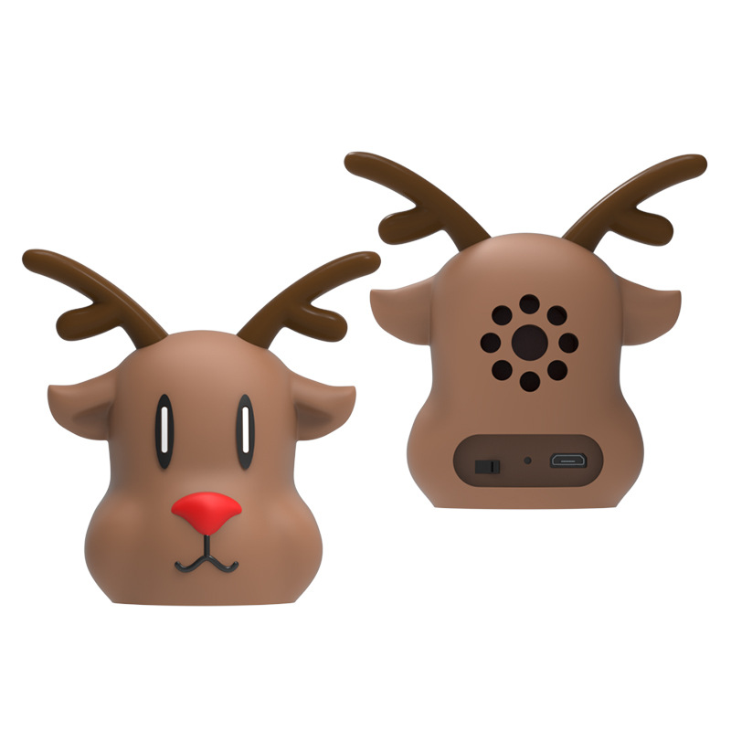 Christmas Cartoon Bluetooth Speaker Cute Mini Santa Claus Reindeer Bluetooth Speaker Gift