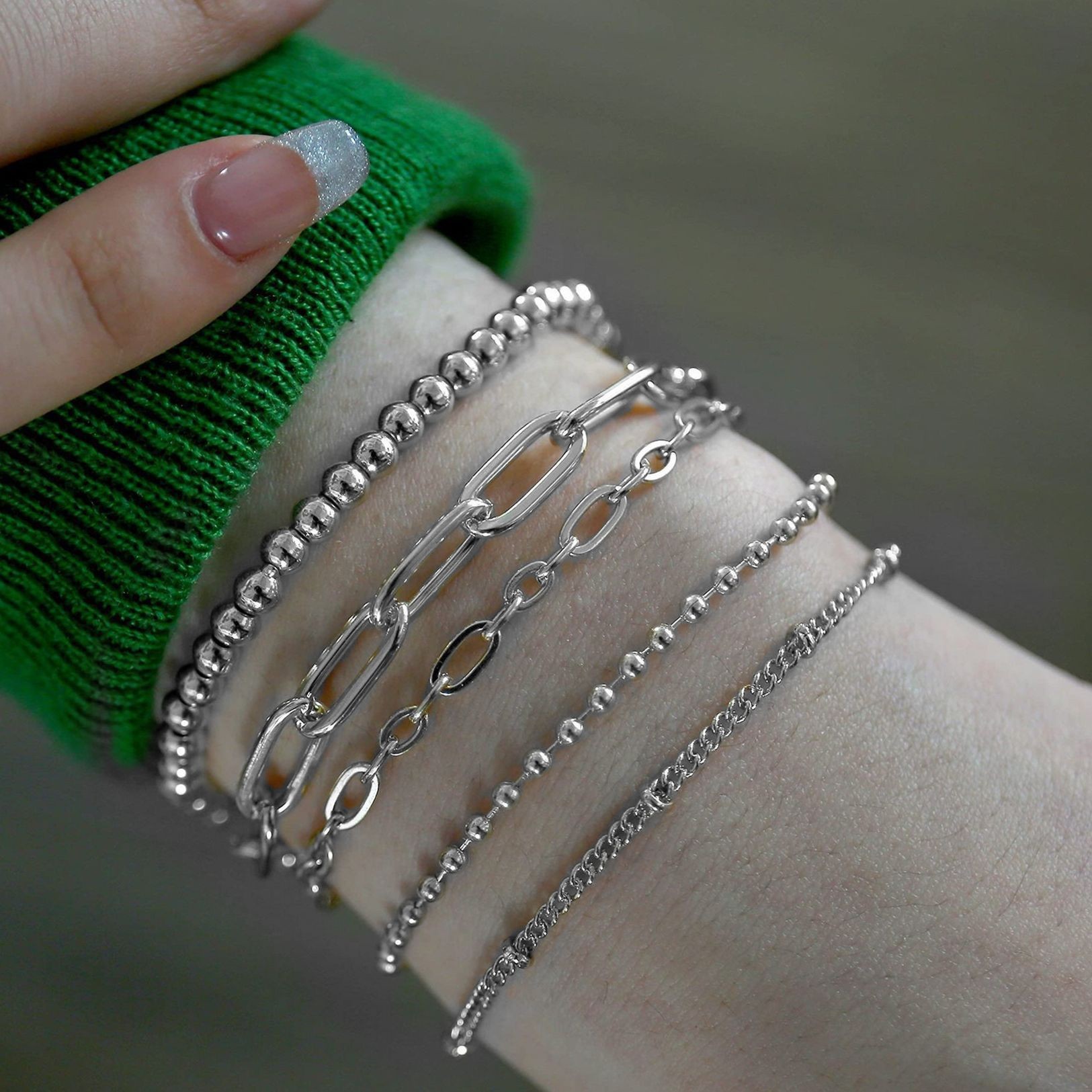 Decorative Bracelet Set New Alloy Combination Hand and Foot Jewelry Six-Piece Set