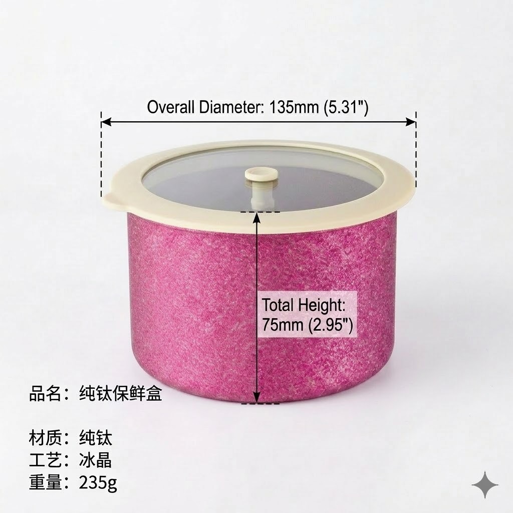 New office worker lunch box lightweight antibacterial anti-mold titanium lunch box outdoor portable pure titanium crystal fresh-keeping box