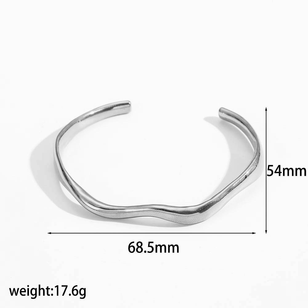 INS style irregular titanium steel open bangle niche 18k gold plated stainless steel bangle