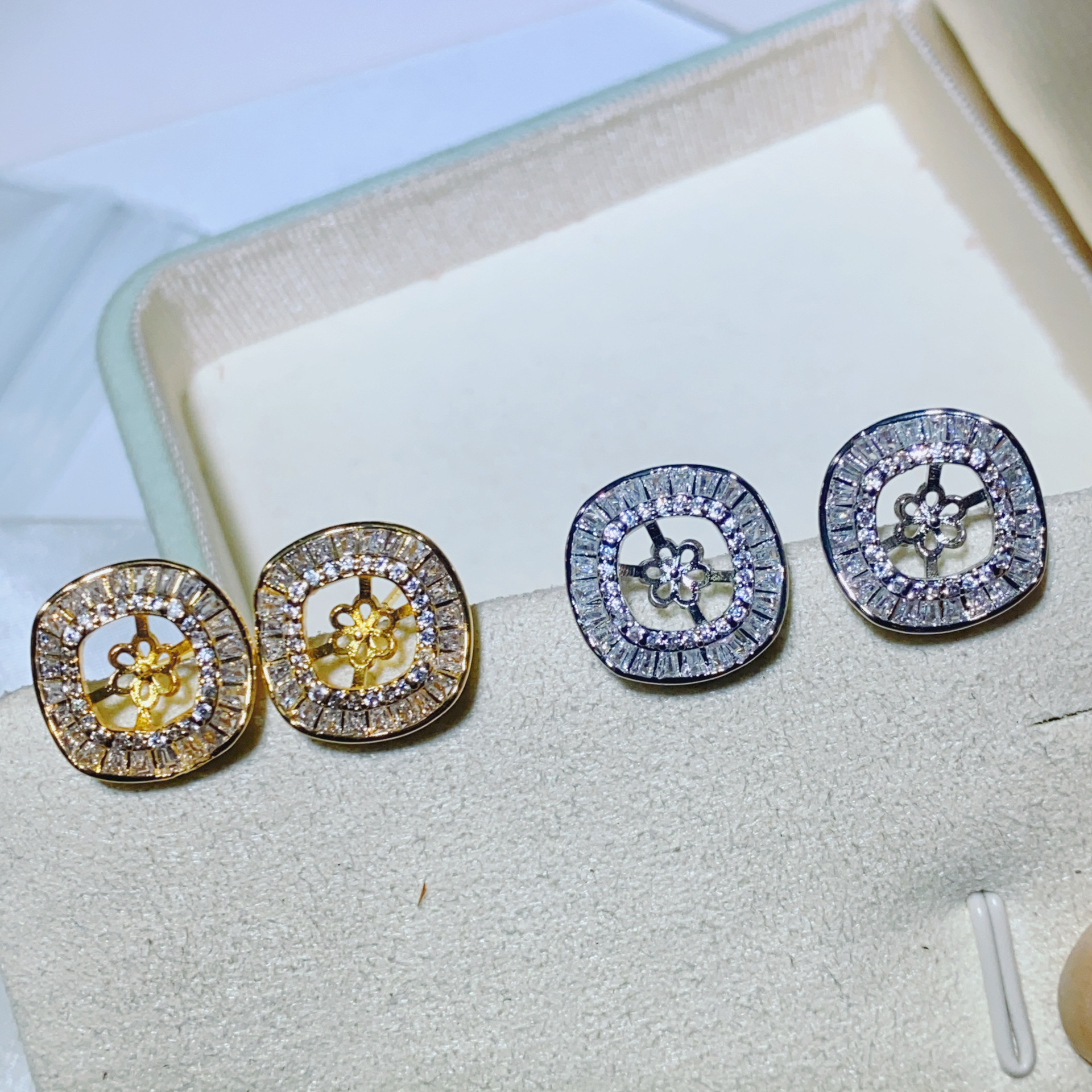 金色托（不含珠） · P4087四边形（8-8.5mm）
