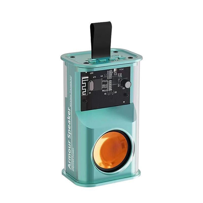V8V1 Bluetooth speaker transparent mecha colorful subwoofer wireless portable mini desktop speaker