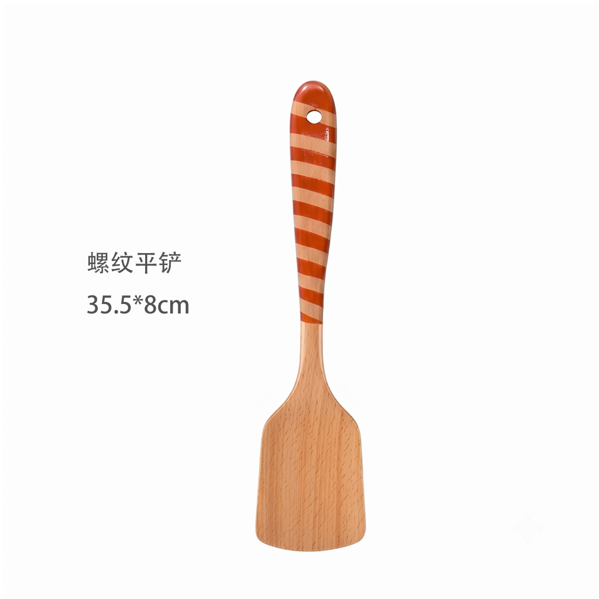 Color printed beech wood painted thick handle wooden spatula non-stick cooking wooden spatula kitchen cutlery customizable logo