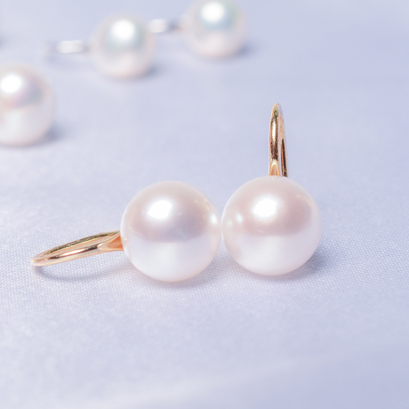 S925 Sterling Silver Natural Freshwater Pearl Earrings Women Summer Niche Earrings High Heel Ear Hooks