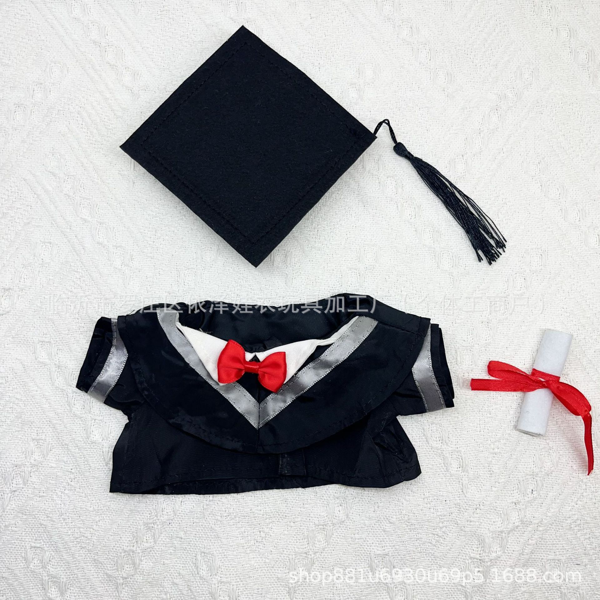 Doll Clothes Master's Gown Doctoral Cap Certificate Set Doctor Bear Replacement Bachelor's Gown Costume Plush Toy