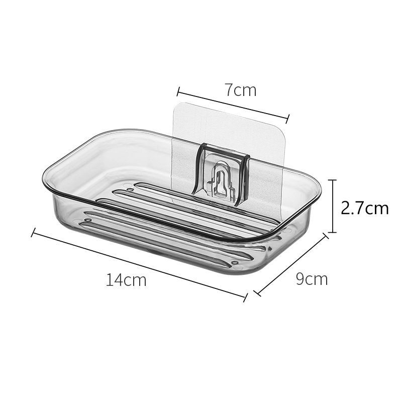 Soap dish wall-mounted, no-drill, drainable soap dish, bathroom soap storage organizer