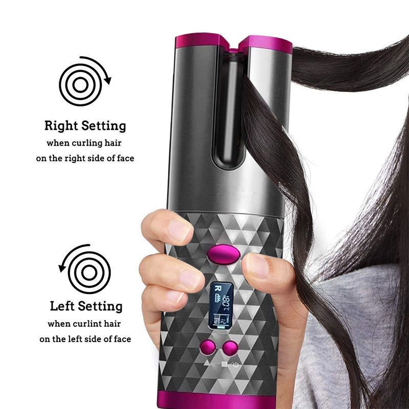 Anti-Scald LCD Automatic Curling Iron Dormitory Styling USB Charging Hair Curler Mini Curling Iron Automatic