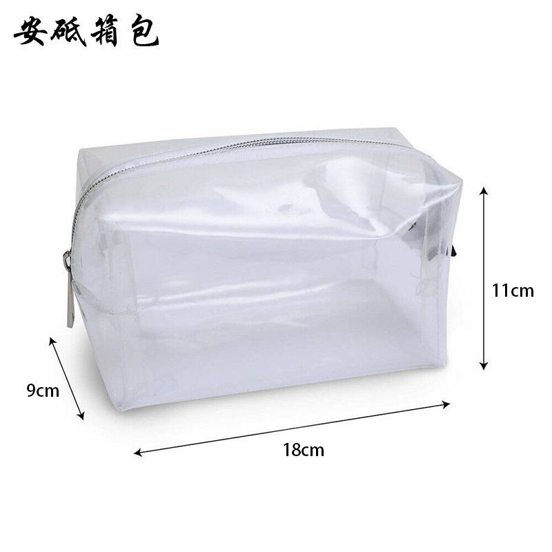 New Transparent Handheld Cosmetic Bag Cosmetic Storage Bag Large Capacity Pencil Case Pencil Bag Waterproof Portable