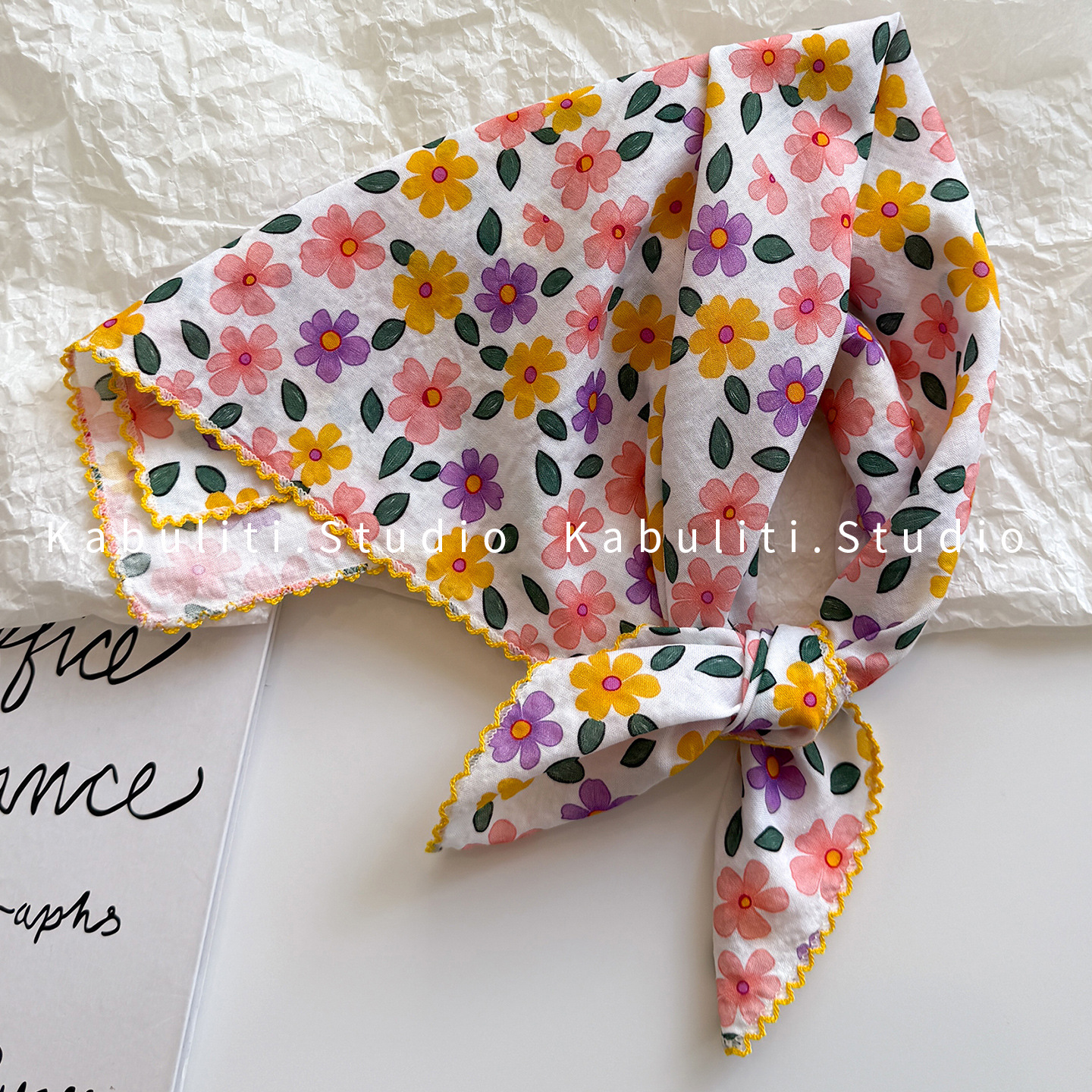 Small square scarf women's triangle headwrap sun protection hair band neck protection shirt neck scarf gauze scarf thin scarf