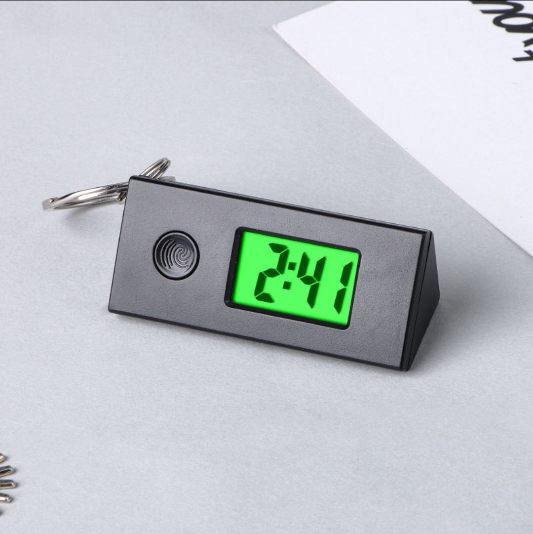 New student children electronic watch male female exam study triangle luminous electronic watch portable backpack keychain