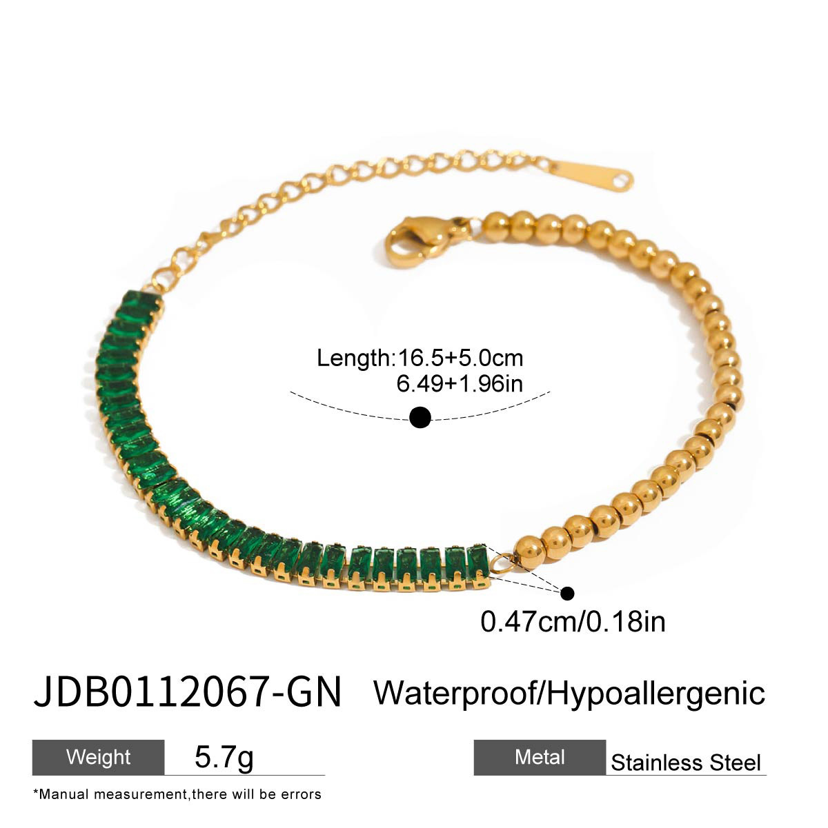 Jieding titanium steel accessories stainless steel stacking bracelet tennis chain niche bracelet