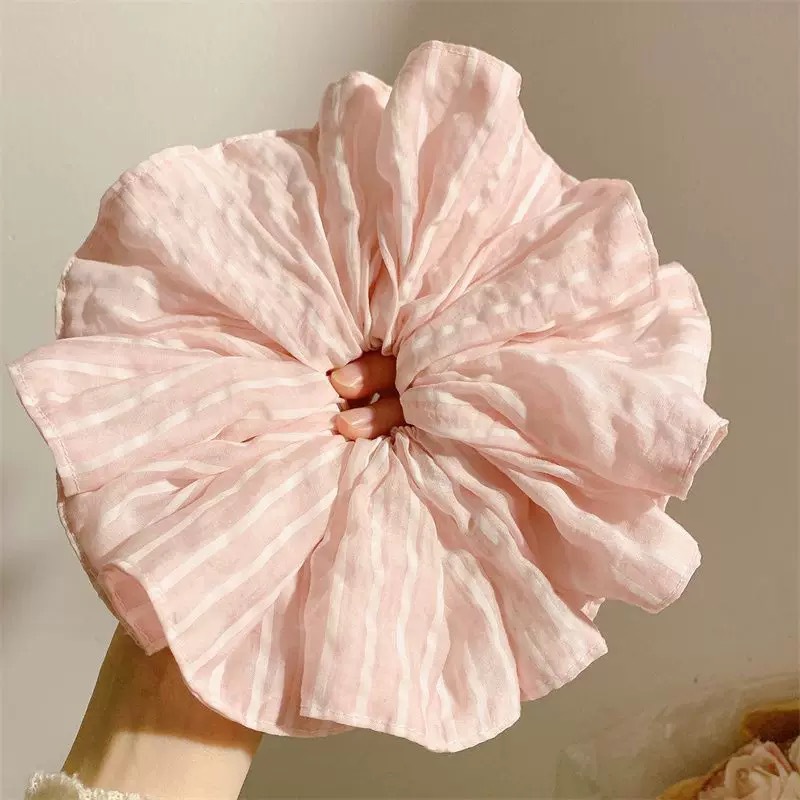93#粉白条纹发圈约17cm