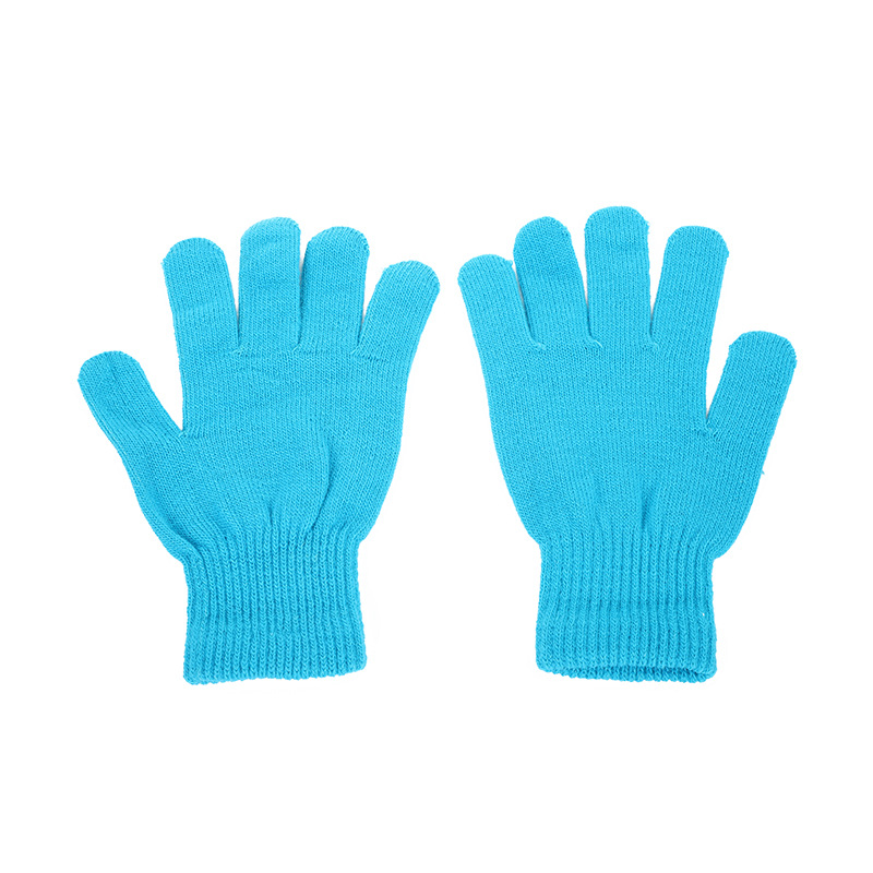 Candy-Colored Knitted Gloves Unisex Adult Solid Color Full-Finger Split-Finger Gloves Modern Simple Style Warm Gloves