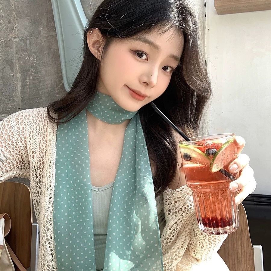 17#清新诗意薄荷绿波点薄纱约180cm