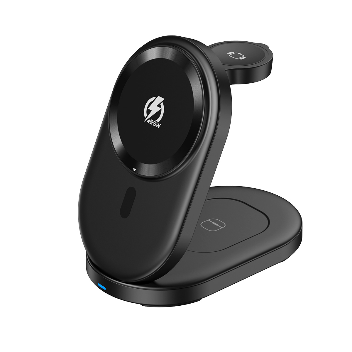 Qi2 magnetic 25W three-in-one wireless charger foldable stand for Apple 17Max/iPhone