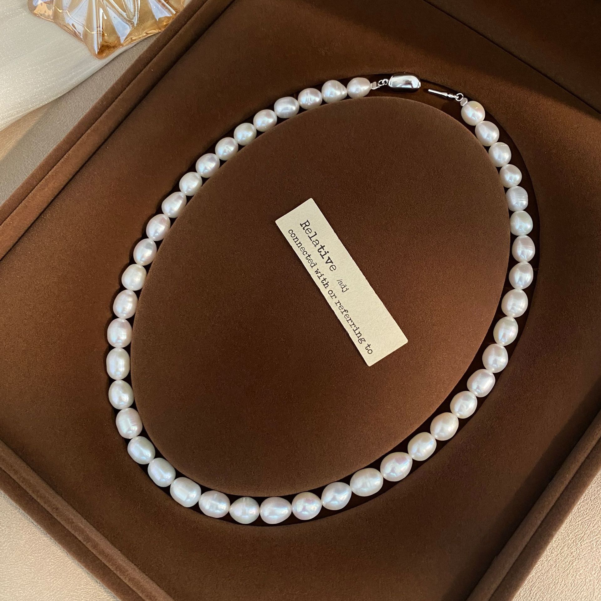 7-8mm natural freshwater pearl necklace for women, camellia niche collarbone chain, pendant, drop, neck chain