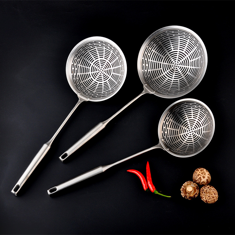 Stainless Steel Skimmer Home Kitchen Dumpling Noodle Large Skimmer Deep-fry Strainer Blanching Filter Colander
