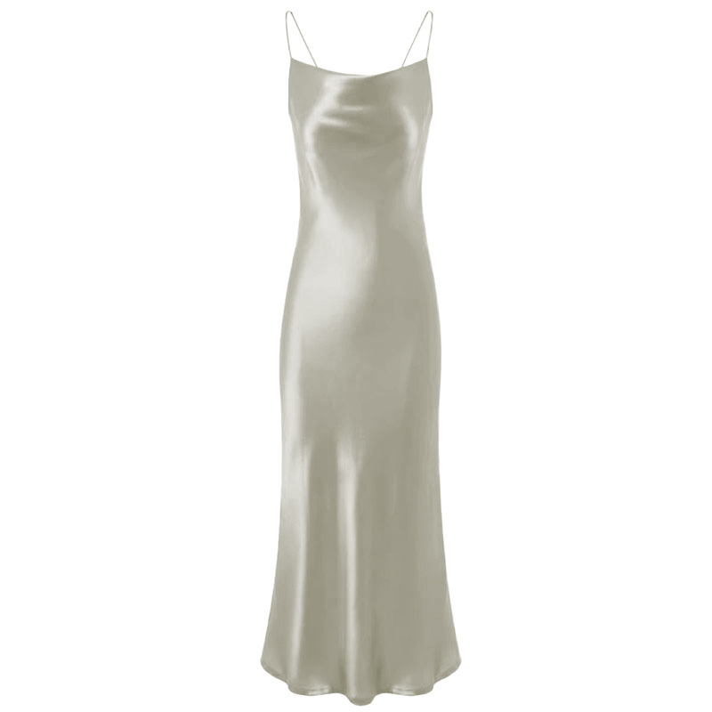 Strap acetate satin halter backless dress women spring and summer hip-hugging celebrity style fishtail skirt long skirt