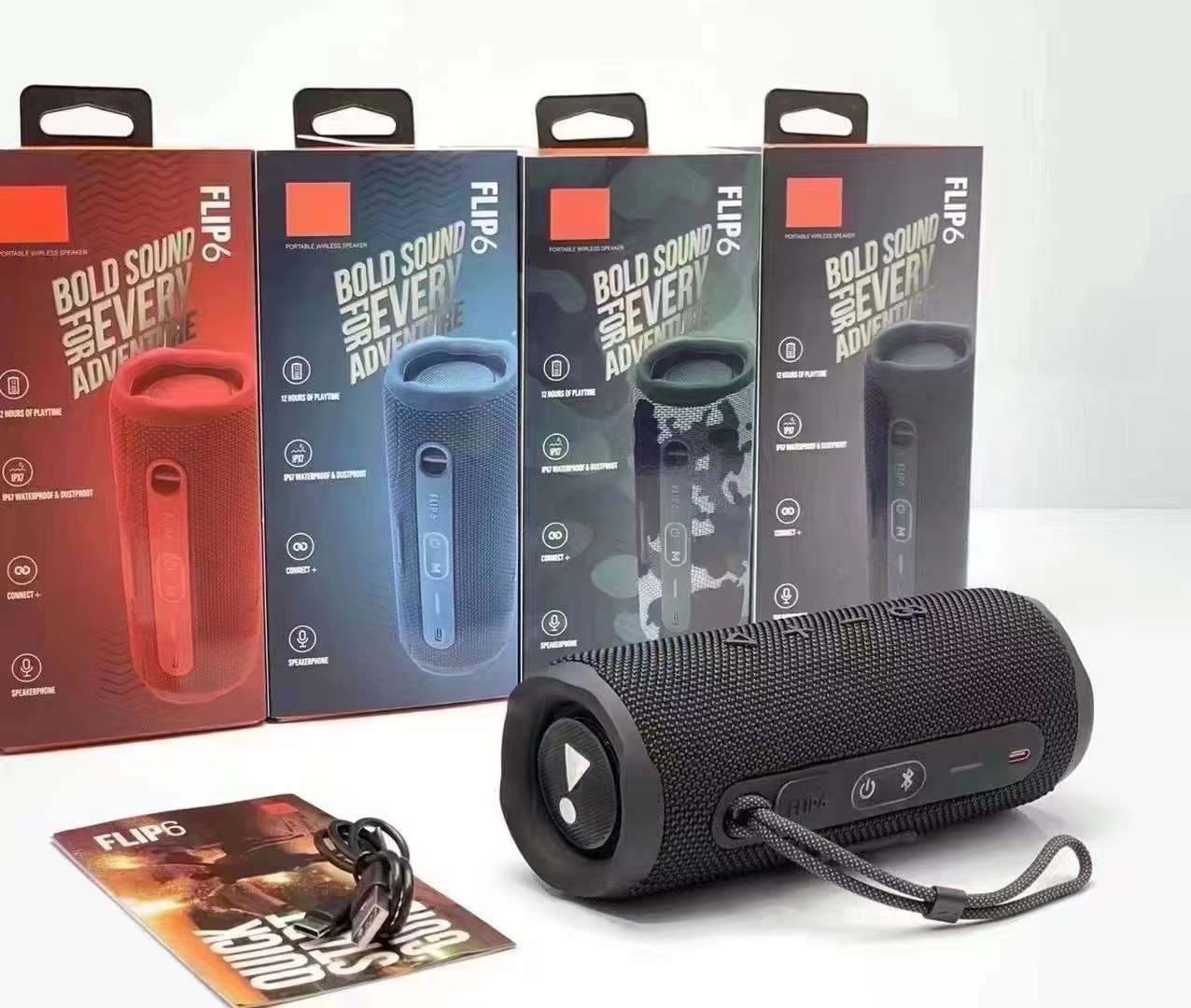 JB Top FLIP6 Kaleidoscope 6th Gen Wireless Bluetooth Speaker Subwoofer Outdoor TWS Mini Speaker