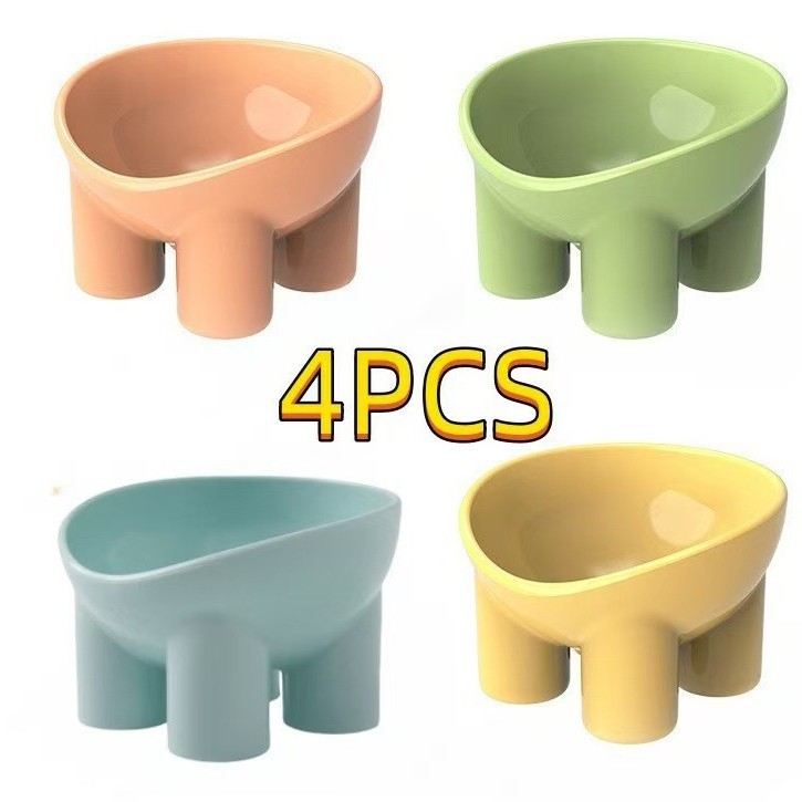 Cat bowl Pipi Tao original elephant leg bowl macaron color elephant leg neck protection bowl cat food bowl anti-tipping pet bowl