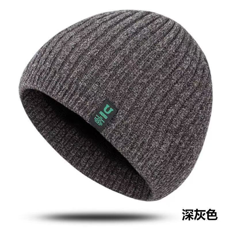 Men's Autumn Winter Warm Fleece Lined Yarn Hat Men Women Outdoor Cycling Ear Protection Cold Proof Pullover Hat Ice