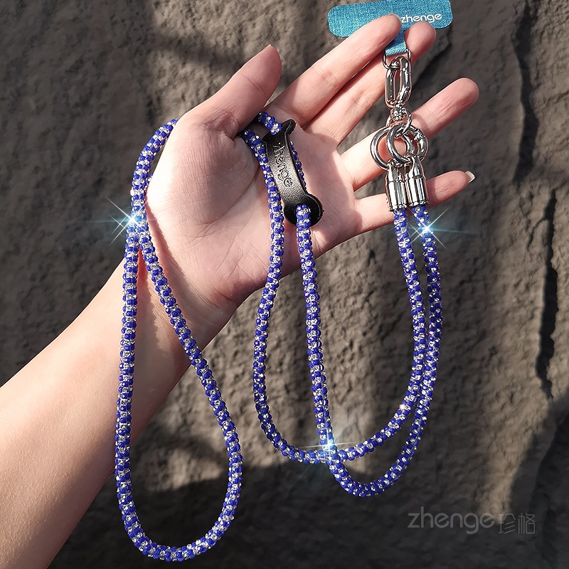 Crossbody sparkly diamond phone strap women's small fragrance style outdoor long travel phone chain bag strap