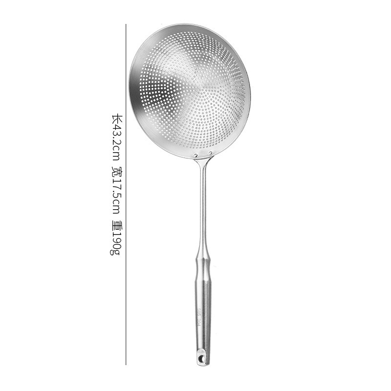 201 stainless steel punched slotted spoon kitchen household slotted spoon tool noodle large slotted spoon skimmer noodle draining spoon