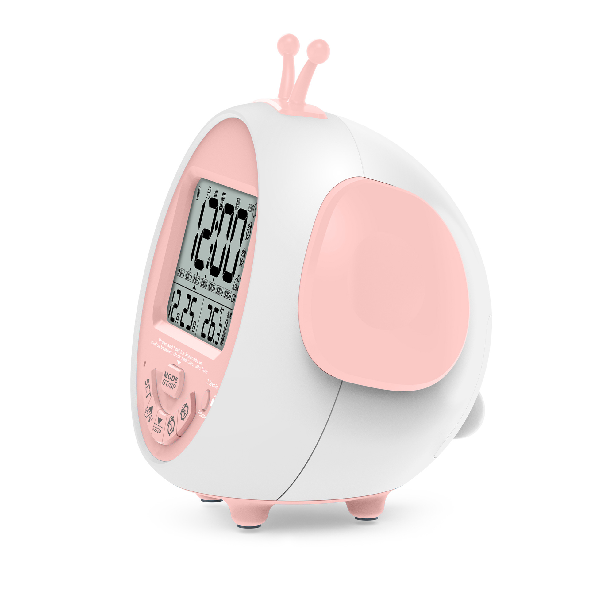 New Cartoon LCD Children Clock Student Desktop Alarm Clock with Bluetooth Auto Time Sync Electronic Clock