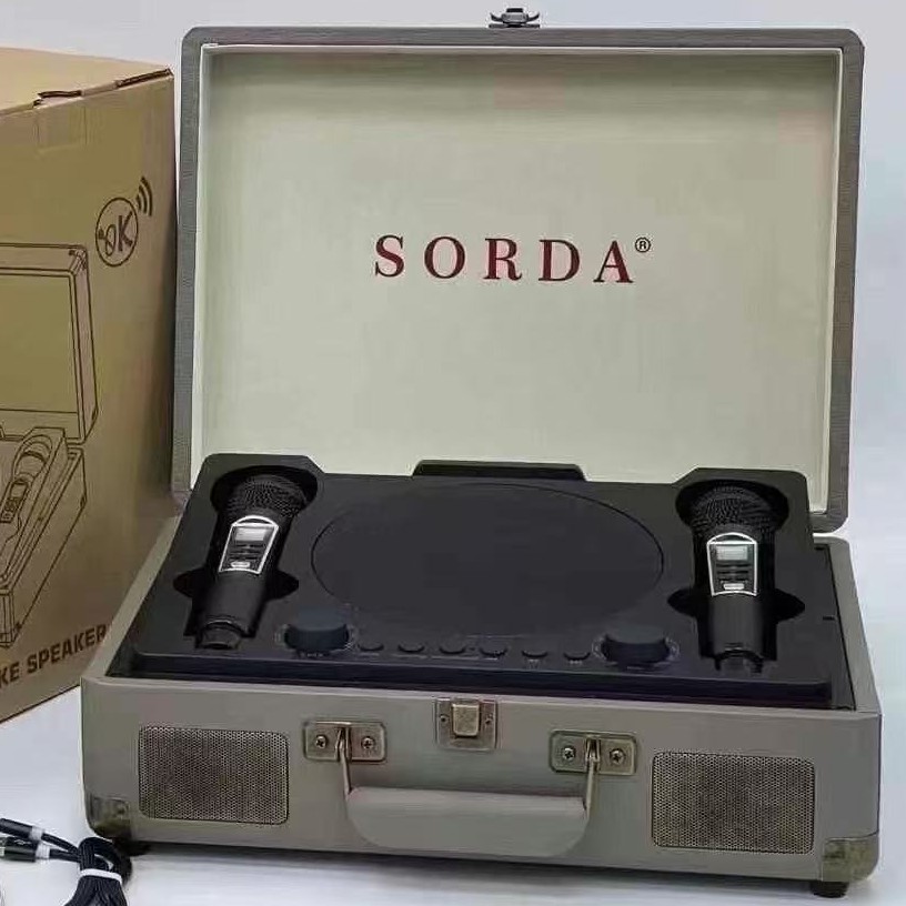 SD2109 Outdoor Portable Wooden Box Bluetooth Speaker Wireless Dual Mic Karaoke All-in-One Home Karaoke Machine