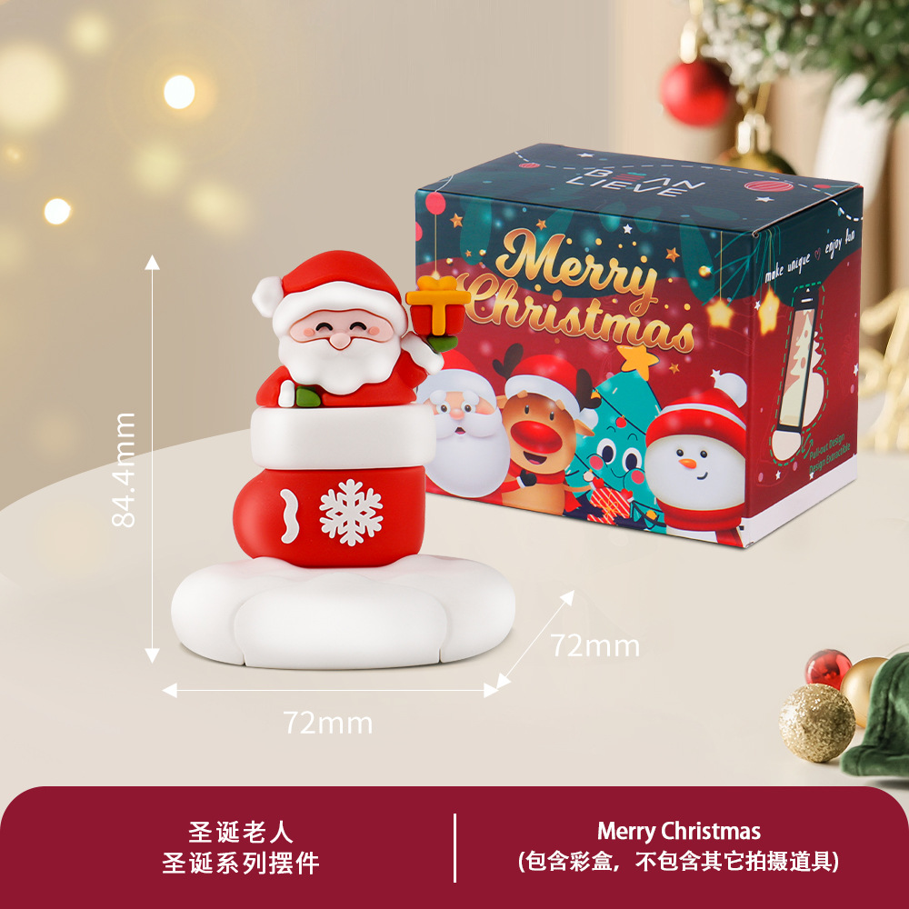 Christmas Phone Stand Cute Santa Gift Desktop Phone Stand Snowman Decoration Small Ornament