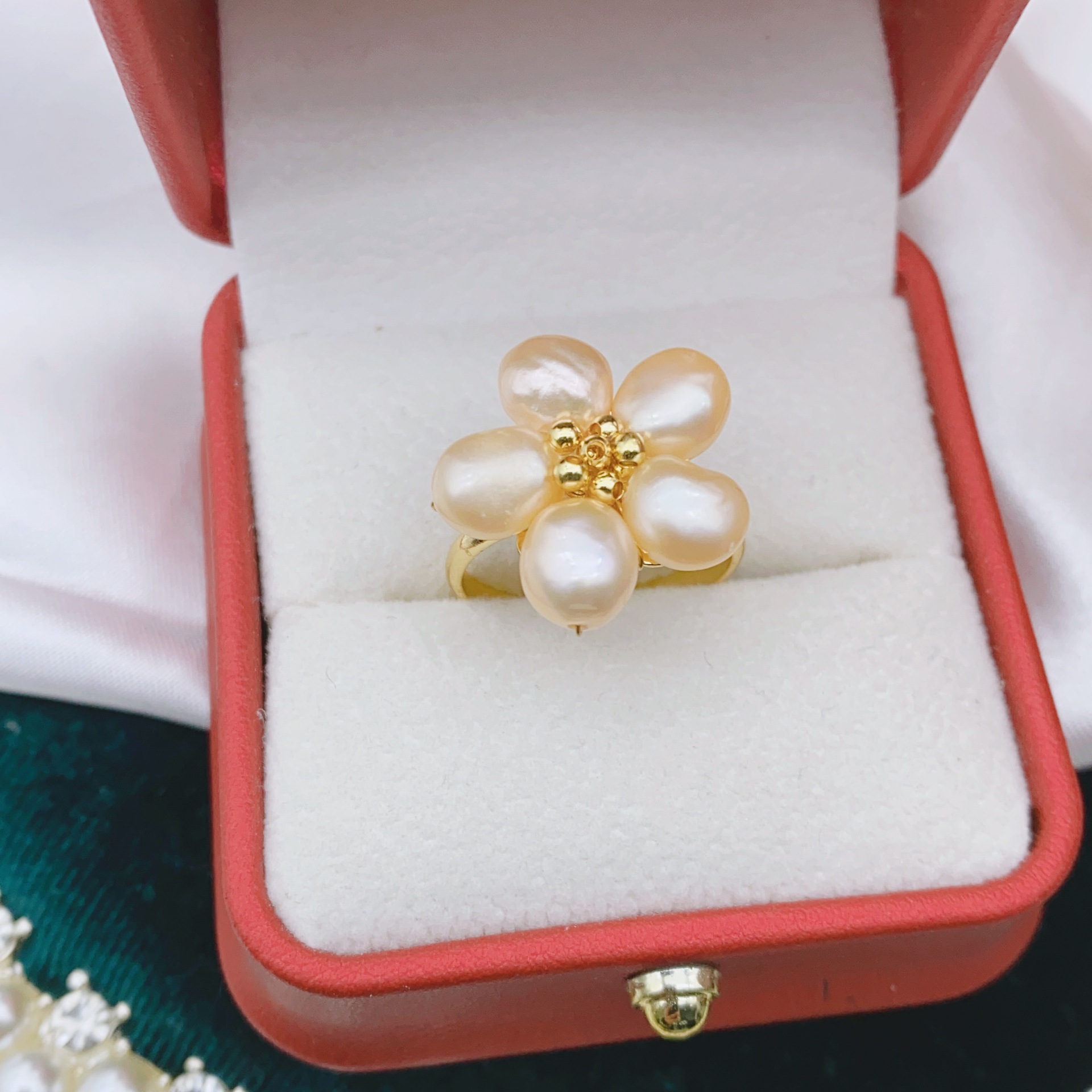 925 Needle Baroque Pearl Five-Petal Flower Earrings Original Design Style Earrings