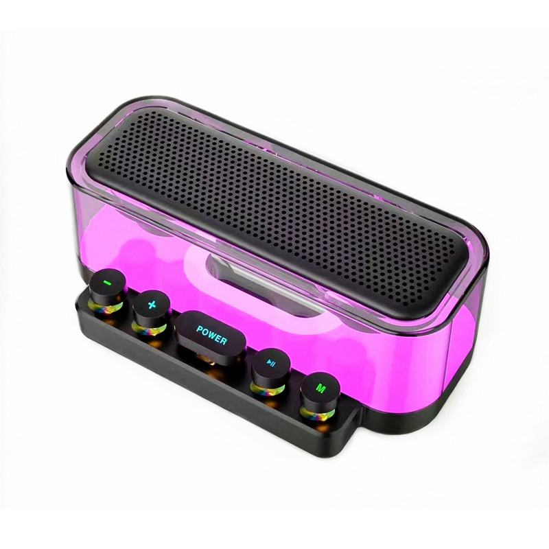New Z6 Glass Glowing RGB Color Light Bluetooth Speaker 10W High Power Heavy Bass Wireless Audio Colorful Light