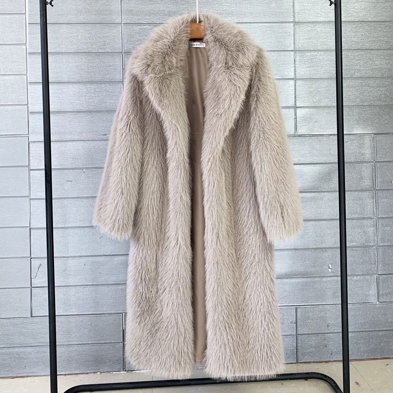Autumn/winter women's long toka faux fur suit collar jacket coat artificial fur faux fur coat