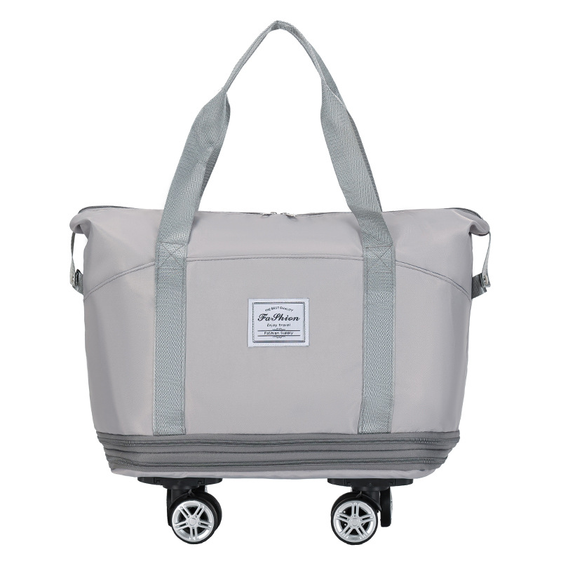 Travel bag with pulley universal wheel women large capacity foldable pull rod bag shopping storage luggage bag waterproof