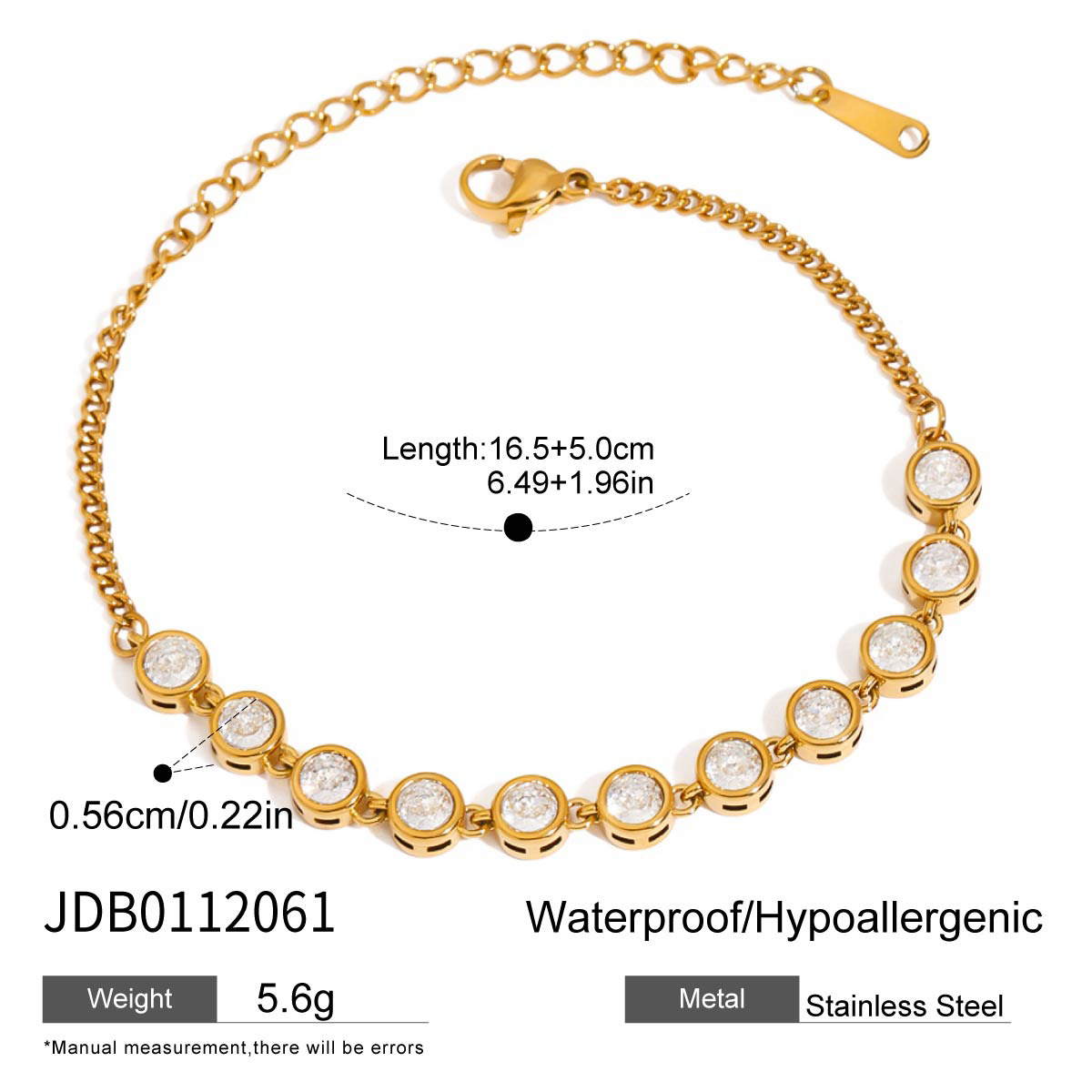 Jieding titanium steel accessories stainless steel stacking bracelet tennis chain niche bracelet