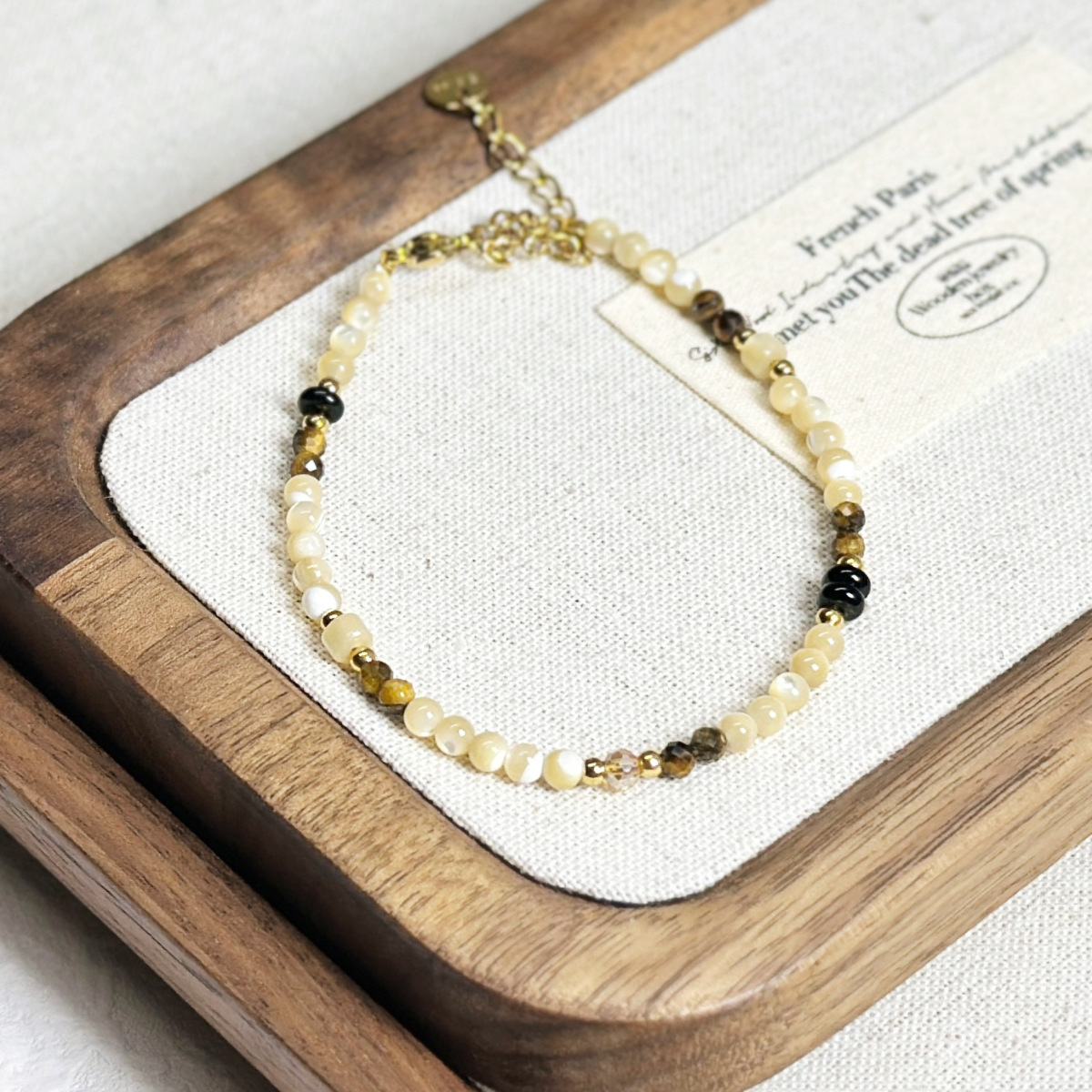 Natural Shell Bracelet Milad Color Tiger Eye Bracelet Simple Imported Seed Bead Bracelet