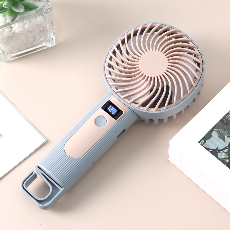 Handheld Digital Display Small Fan USB Charging Vertical and Horizontal Dual-Use Portable Electric Fan 120 Speed Levels Ultra-Long Battery Life