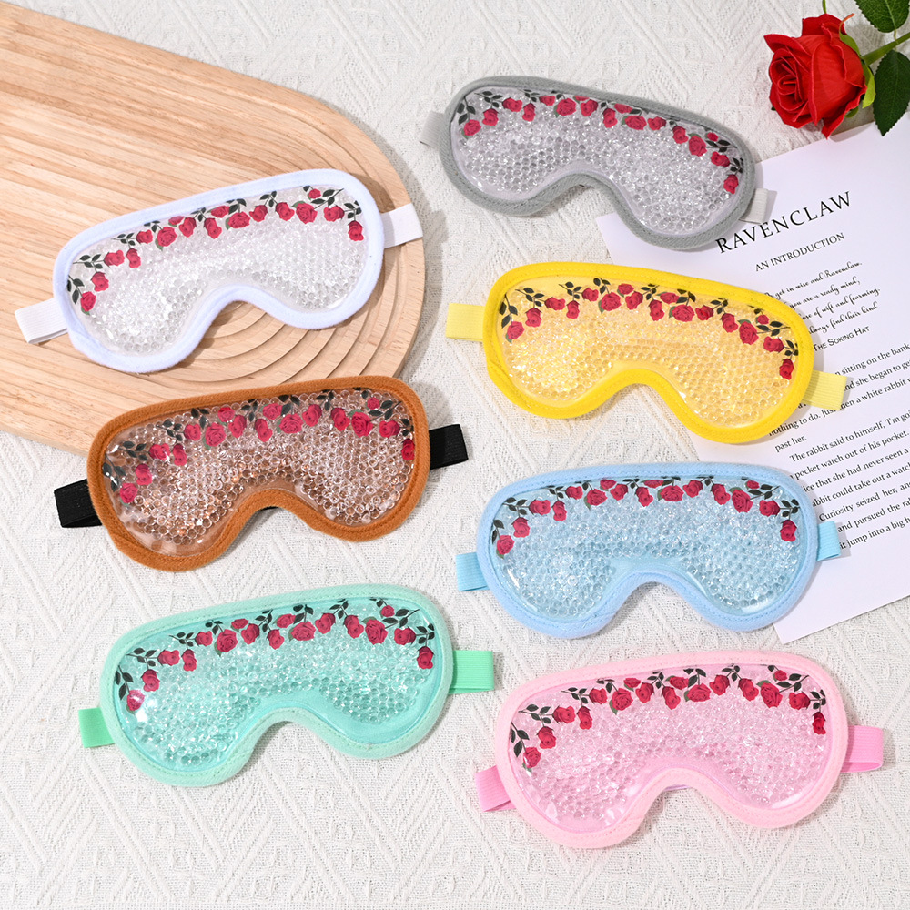 PVC gel bead ice compress eye mask, colorful adjustable elastic, cold and hot compress cooling ultra-soft eye care ice feeling