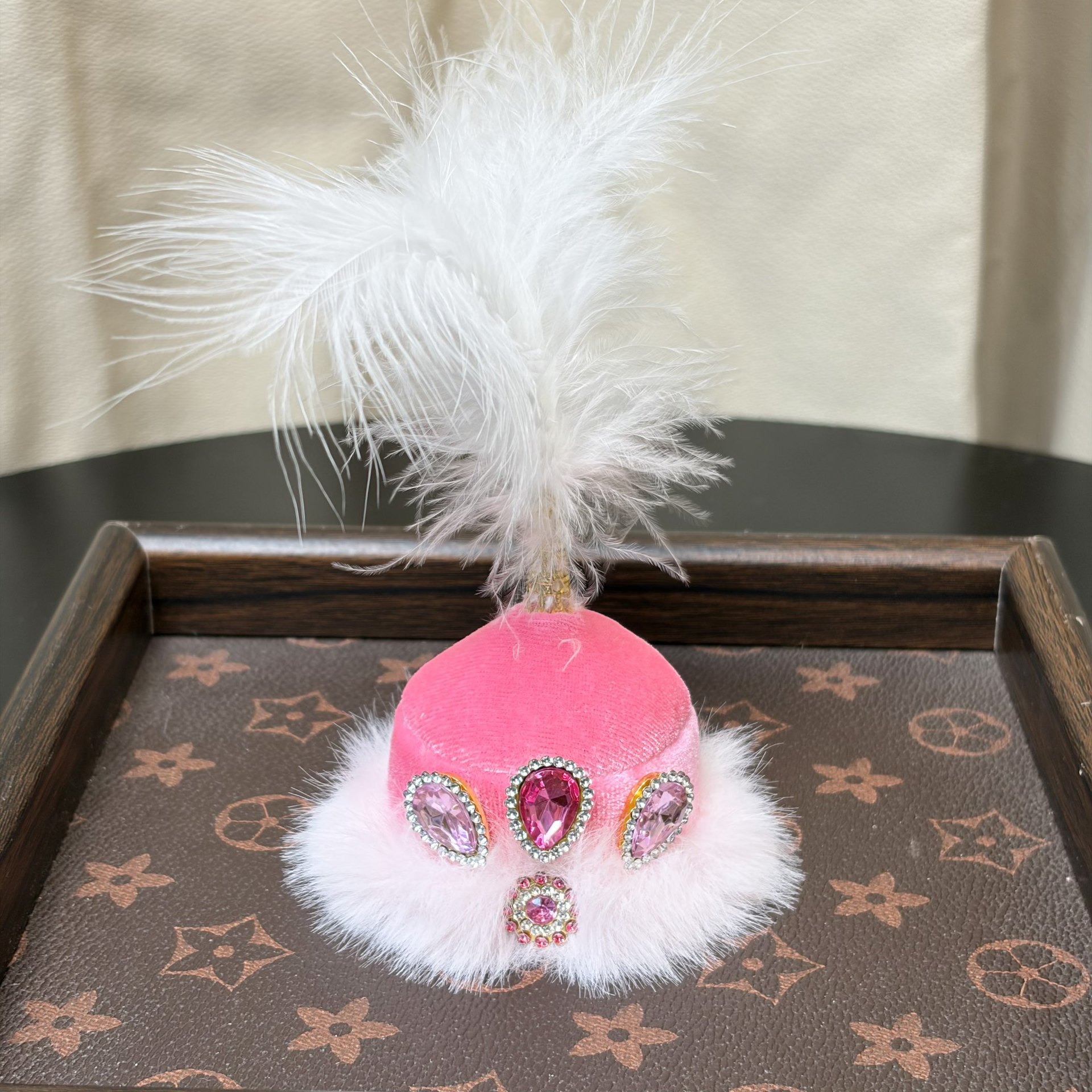 New product Xinjiang lamb hat accessory feather ethnic style diy accessory Xinjiang lamb small flower hat wholesale