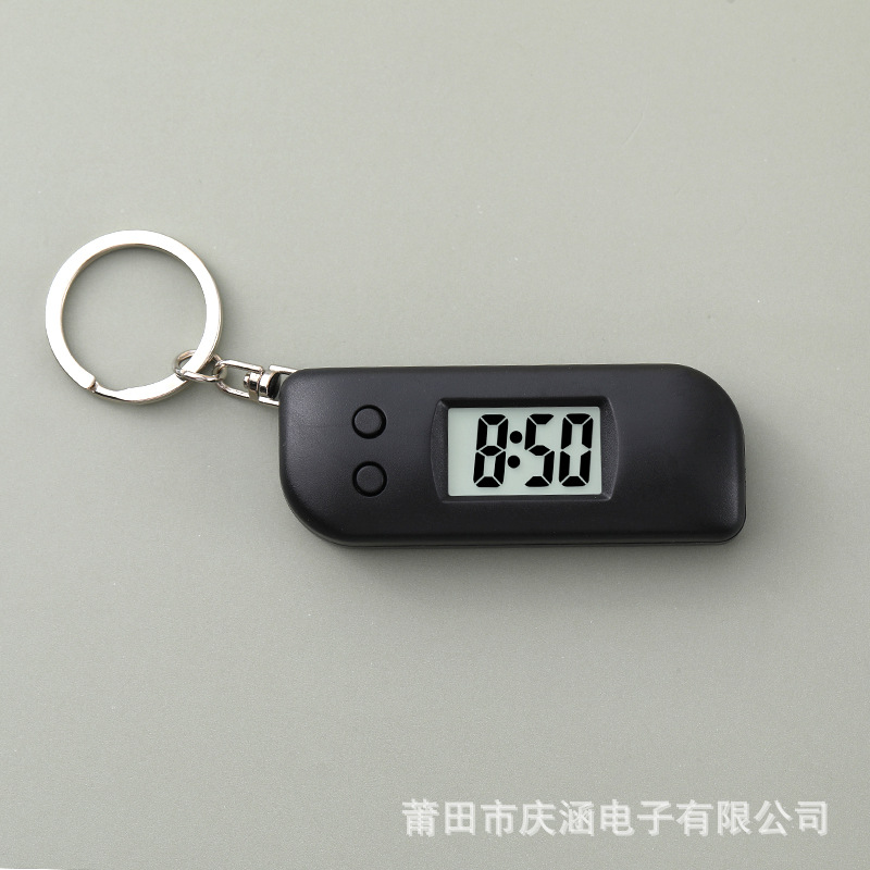 Mini keychain oval luminous wall clock candy color silent digital electronic watch exam hanging clock