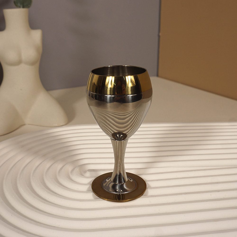 304 Stainless Steel Gold Rim Bowl Dish Cup Set Five-Star Hotel Supplies Bar Niche Whiskey Glass Set