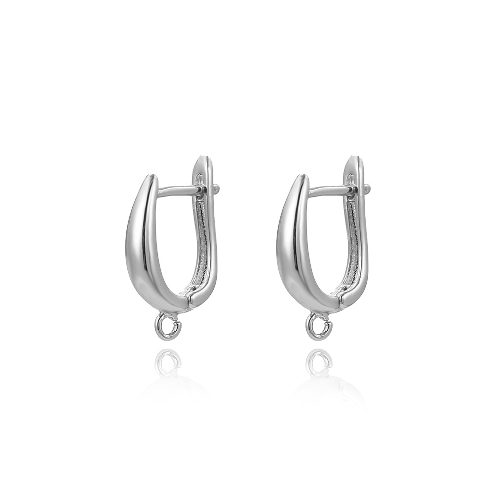 Copper plated 18K gold shiny U-shaped earring hooks, simple DIY earring ear buckle jewelry handmade accessories materials