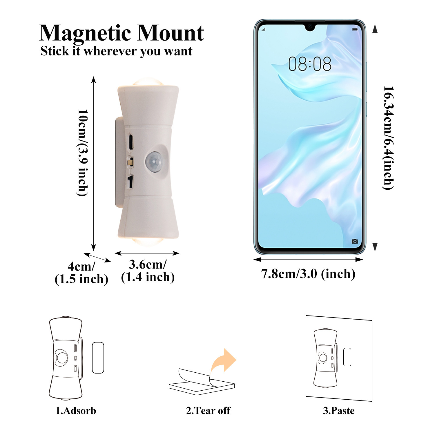 Human Body Induction Magnetic Wall Light No Wiring No Drilling Bedside Atmosphere Light Corridor Hallway Induction Light