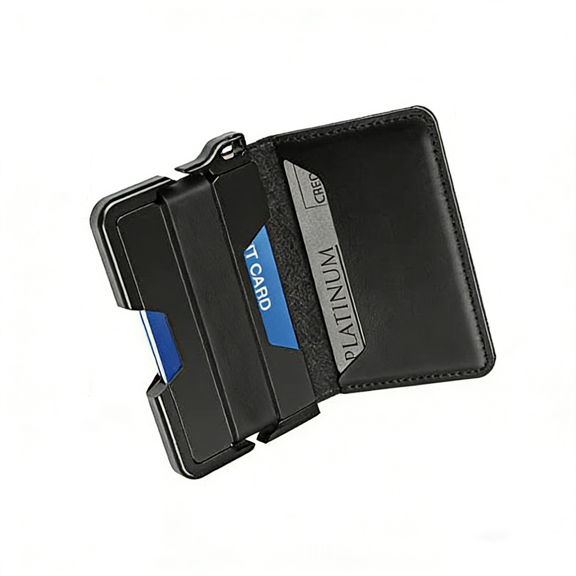 Carbon Fiber Key Ring Card Holder Men's Multi-functional Wallet RFID Metal Card Organizer New