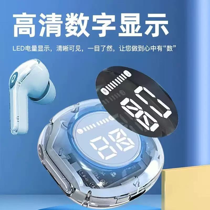air39 Transparent Bluetooth Headset HK6 Sports Headset T8 HD Digital Display Ultra-long Battery Life Headset