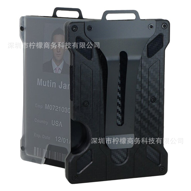New Aluminum Alloy Card Holder Transparent Badge RFID Metal Wallet Work ID Card Clip Business Card Holder