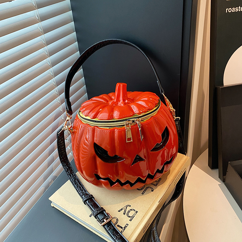 New Simulation Pumpkin Bag for Women Niche High Texture Halloween Handheld Shoulder Crossbody Bag